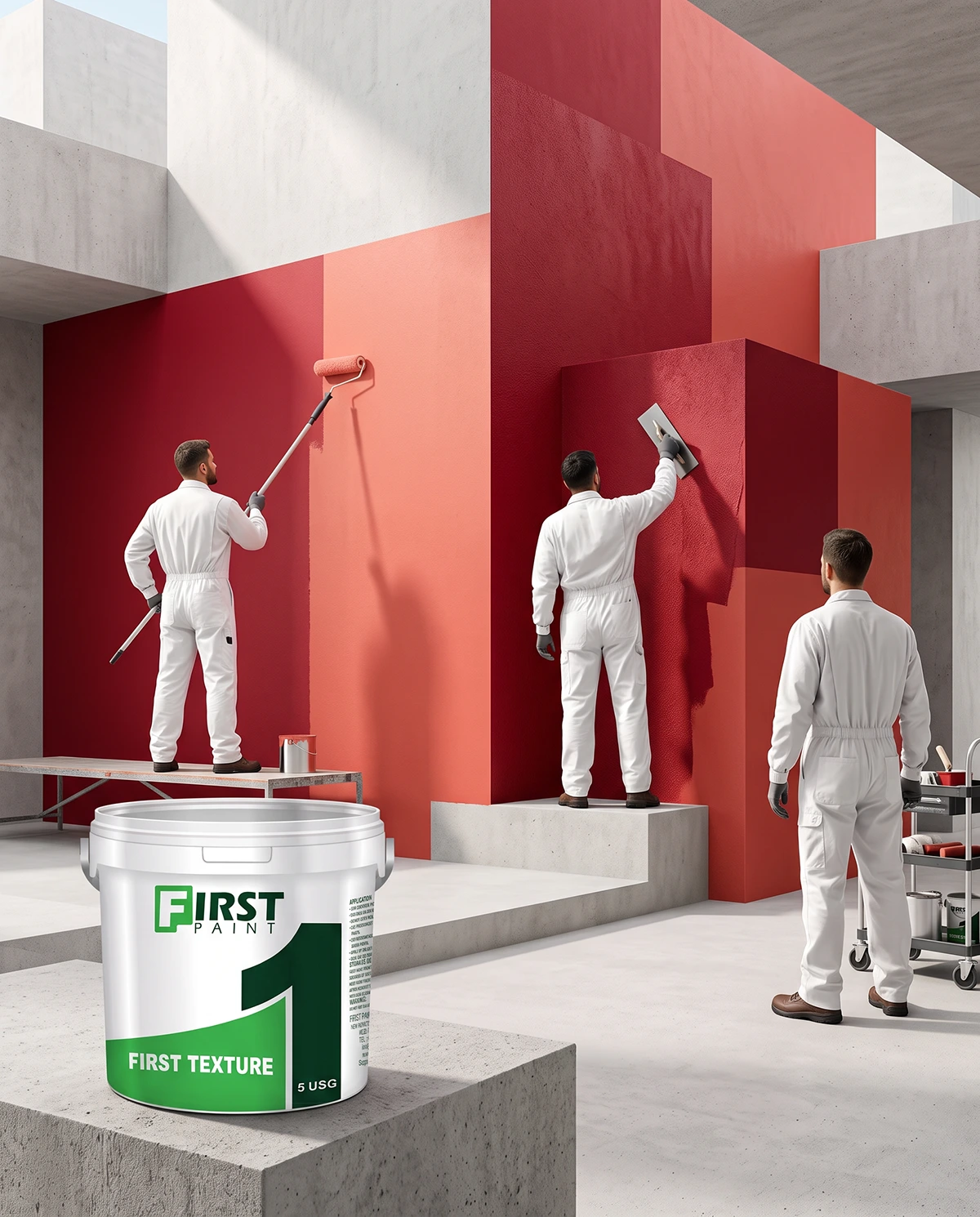 First Paint decorative painting and contractor application imagery